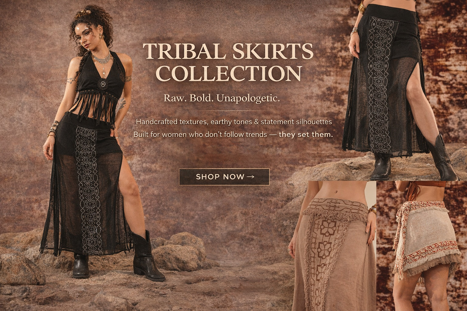 Boho Tribal Wrap Skirts