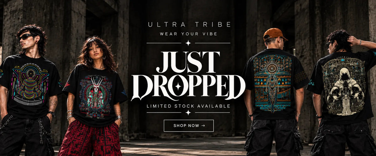 Ultra Tribe new arrivals banner showcasing statement T-shirts and contemporary streetwear.