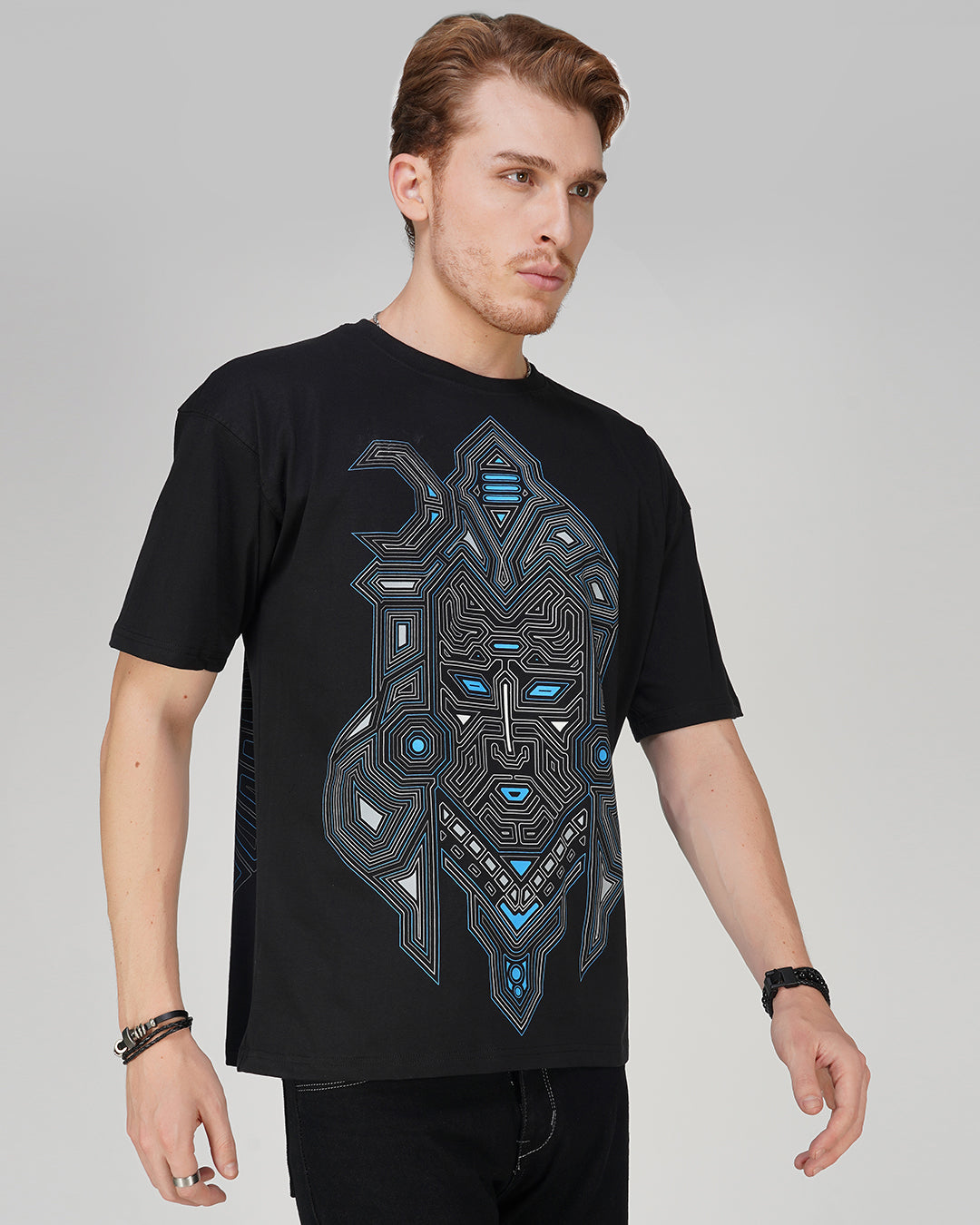 Shiva Face | UV Light Reactive & Glow In Dark | Oversized T-Shirt