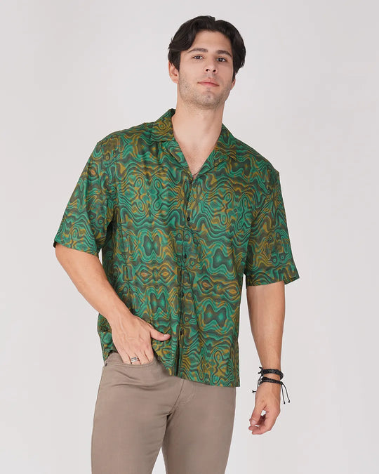 Fractal Fusion Full Printed Relaxed Fit Shirt