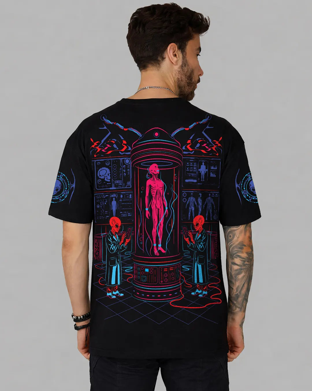 Alien Lab | UV Light Reactive | Oversized Cotton T-Shirt