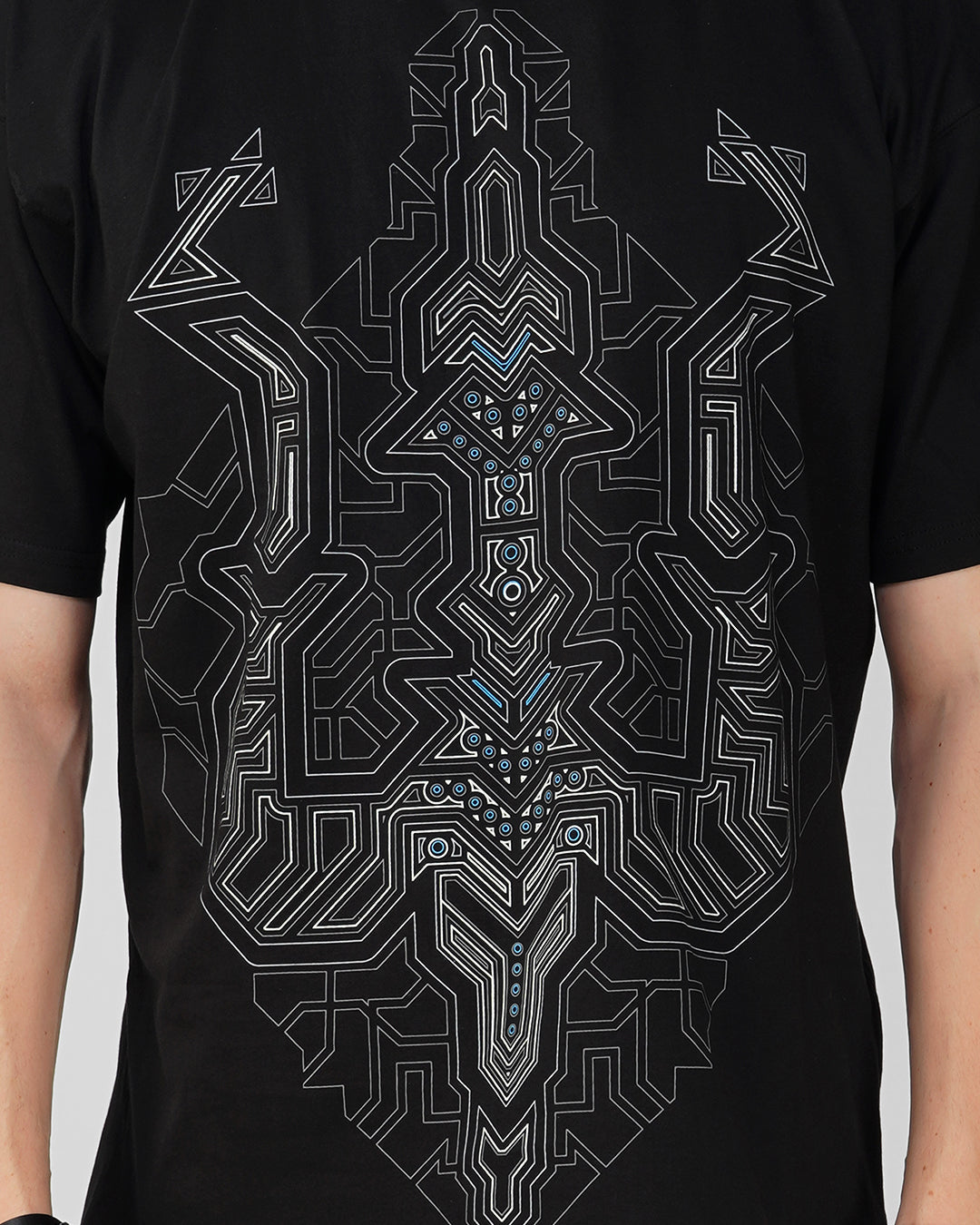 Geometric Trishul | UV Light Reactive & Glow In Dark | Oversized T-Shirt