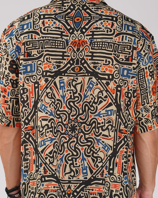 Cultural canvas Full Printed Relaxed Fit Shirt