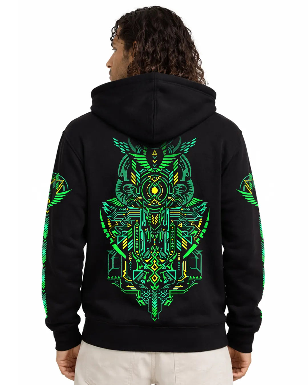 Sylph | Zip-Up Cotton Hoodie UV Light Reactive