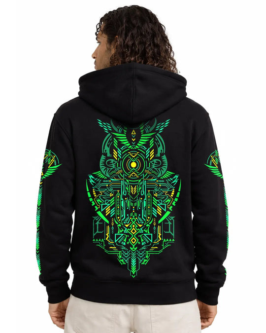 Sylph | Zip-Up Cotton Hoodie UV Light Reactive