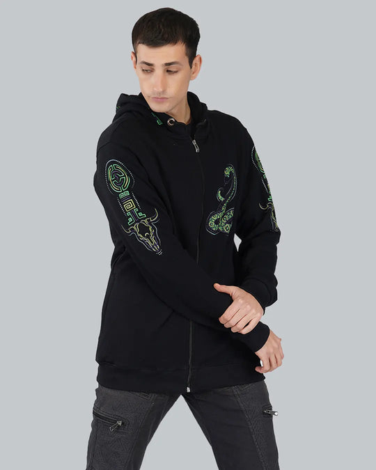 Ayahuasca | Zip-Up Cotton Hoodie UV Light Reactive