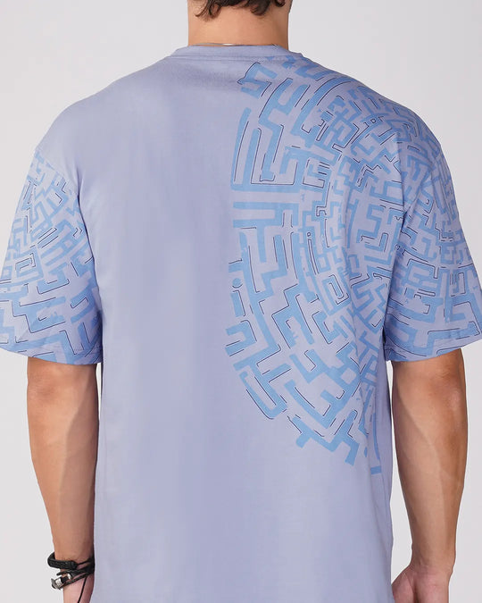 Sigil | Ice Blue Oversized Cotton T-Shirt
