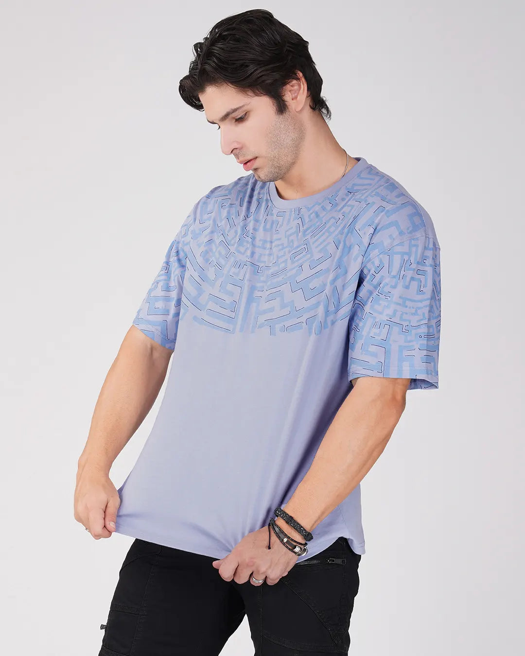 Sigil | Ice Blue Oversized Cotton T-Shirt