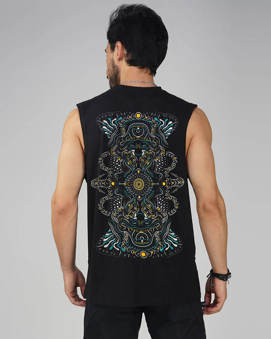 DMT Trip | UV Light Reactive Plus Glow in Dark Cotton Tank Tees