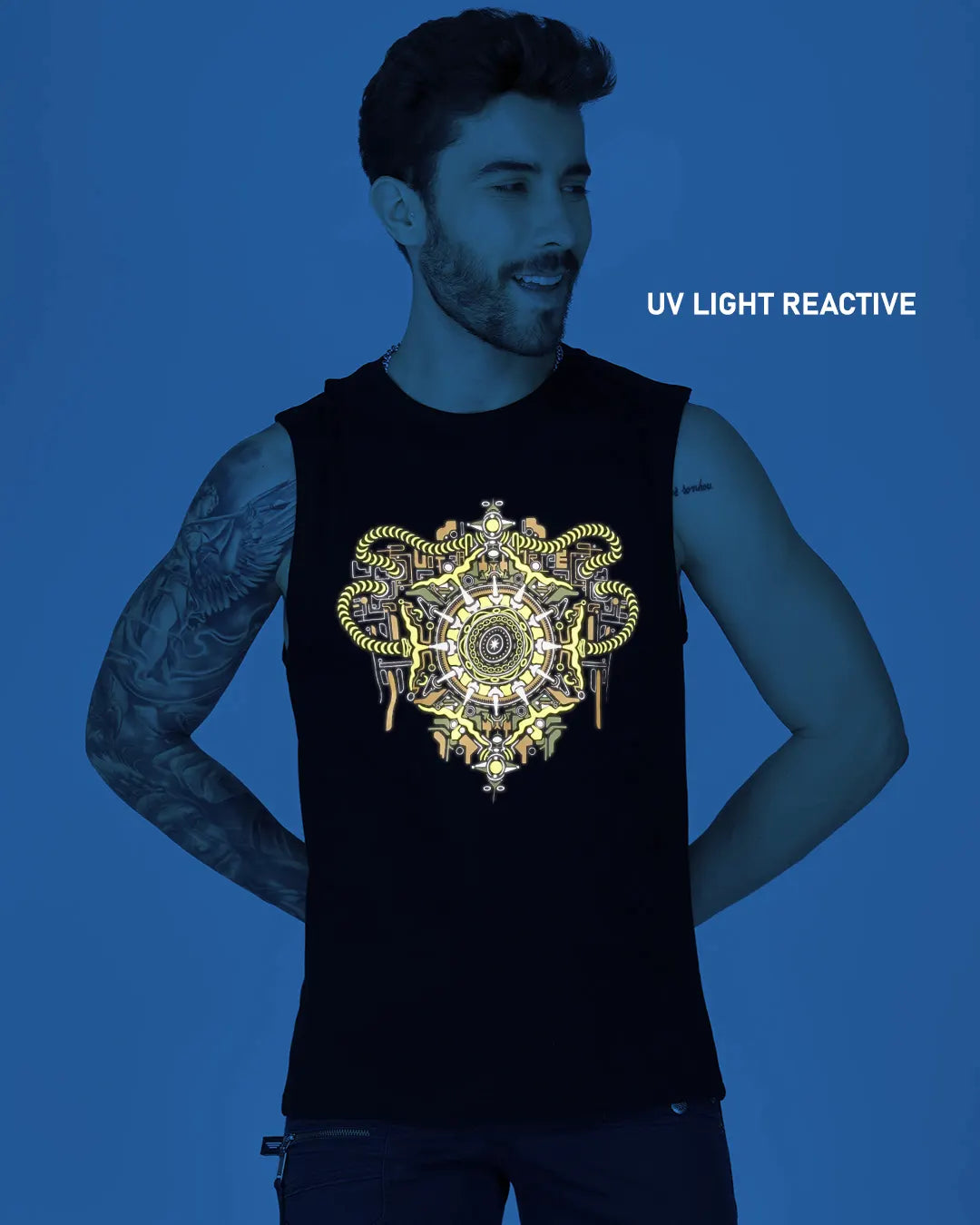 Mechanical Face | UV Light Reactive Tank Top