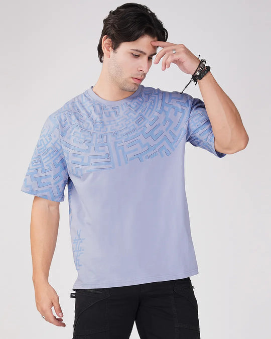 Sigil | Ice Blue Oversized Cotton T-Shirt