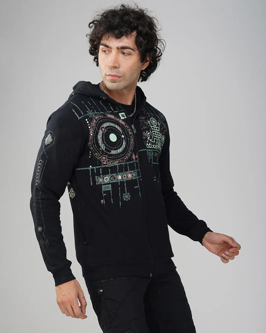 Star Sutra | Zip-Up Cotton Hoodie UV Light Reactive