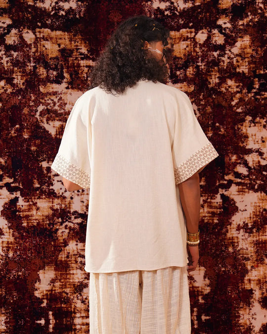 Unisex White Boho Kimono | Festival Clothing