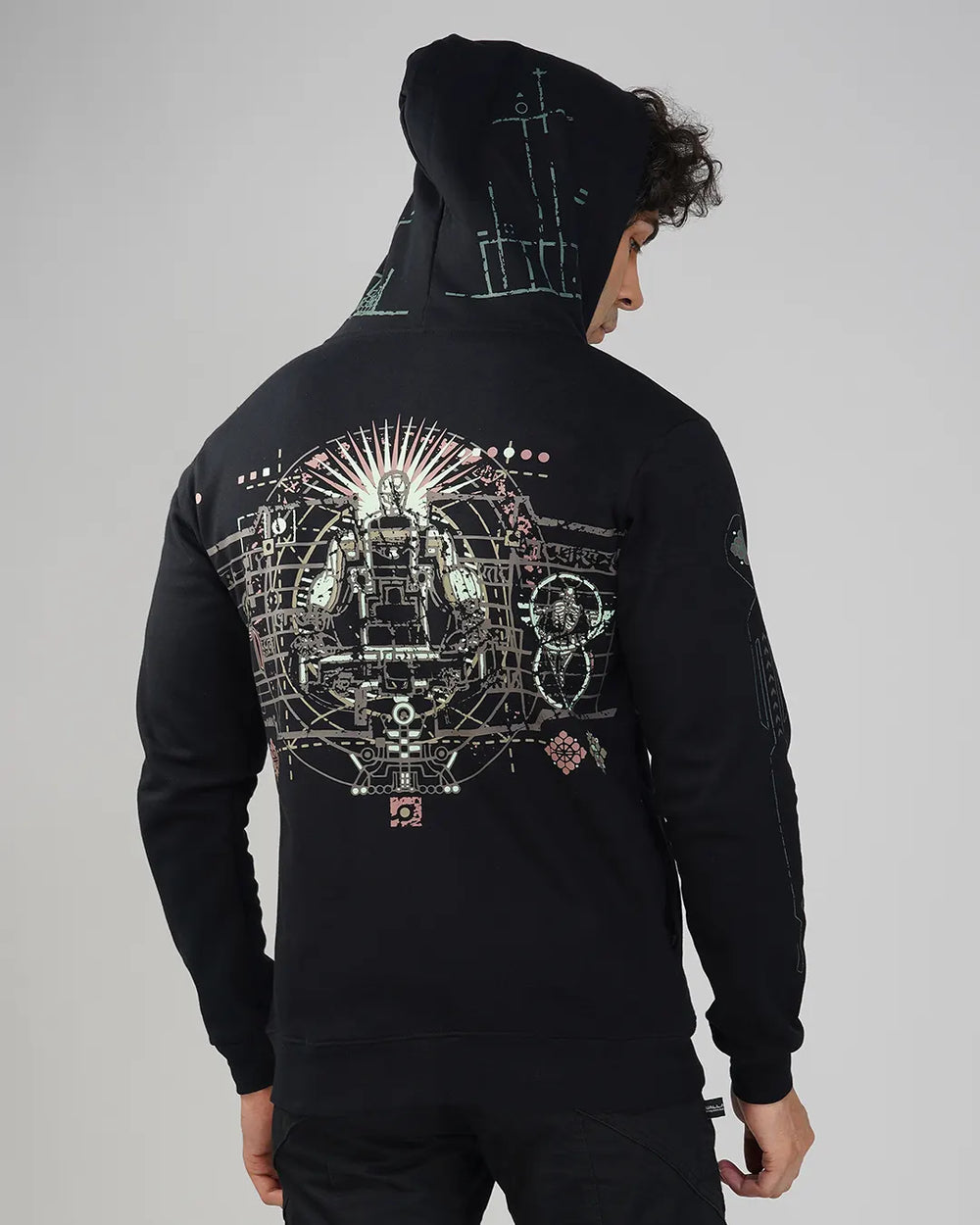 Star Sutra | Zip-Up Cotton Hoodie UV Light Reactive