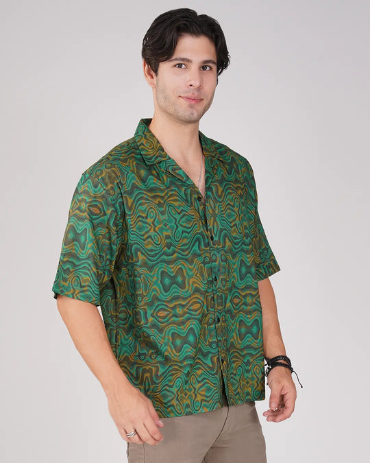 Fractal Fusion Full Printed Relaxed Fit Shirt