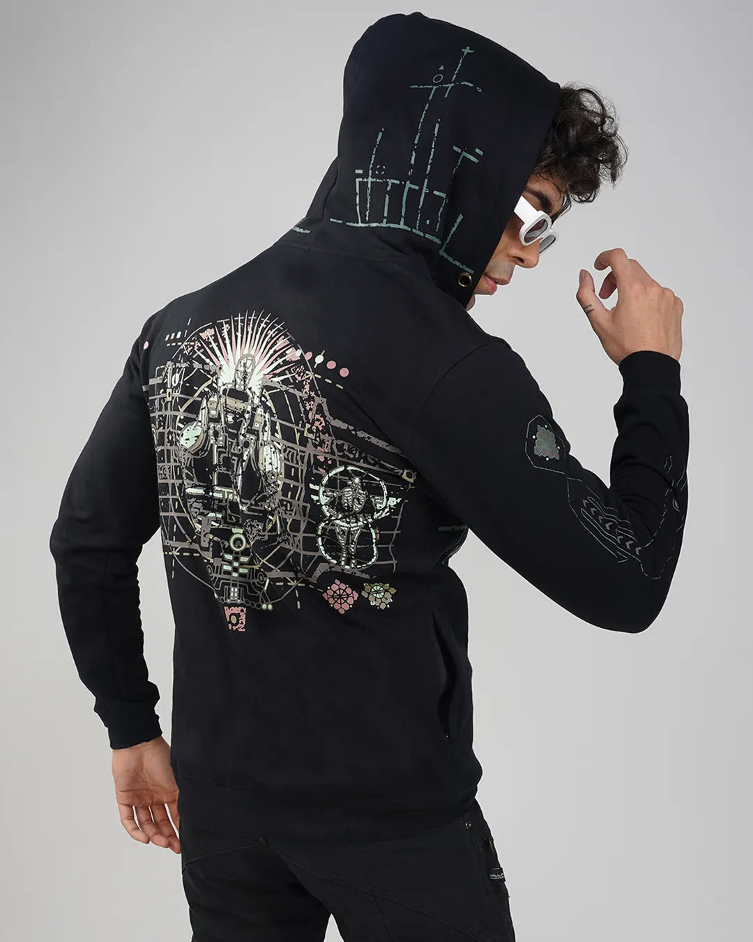 Star Sutra | Zip-Up Cotton Hoodie UV Light Reactive