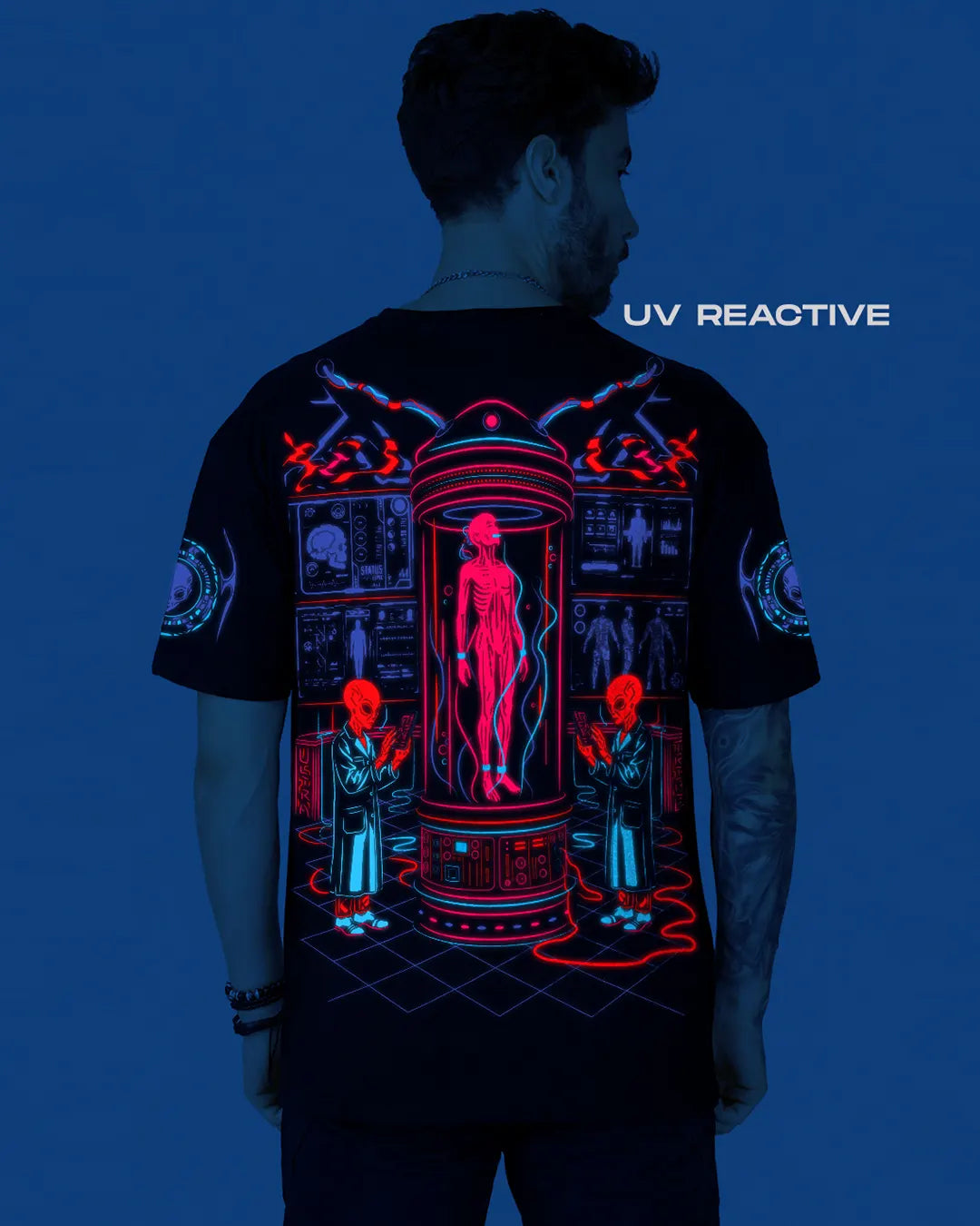 Alien Lab | UV Light Reactive | Oversized Cotton T-Shirt