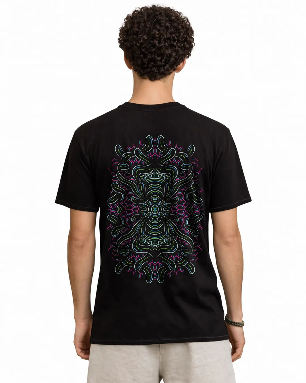 Psychedelic Flower | UV Light Reactive | Regular Fit T-Shirt