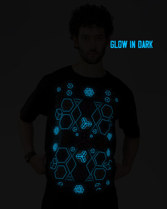 Hexagon | UV Light Reactive & Glow In Dark | Oversized T-Shirt