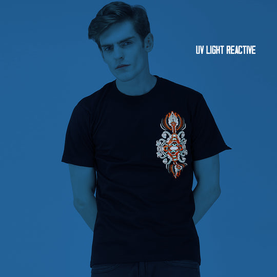 T-shirt Clown réactif à la lumière UV et phosphorescent