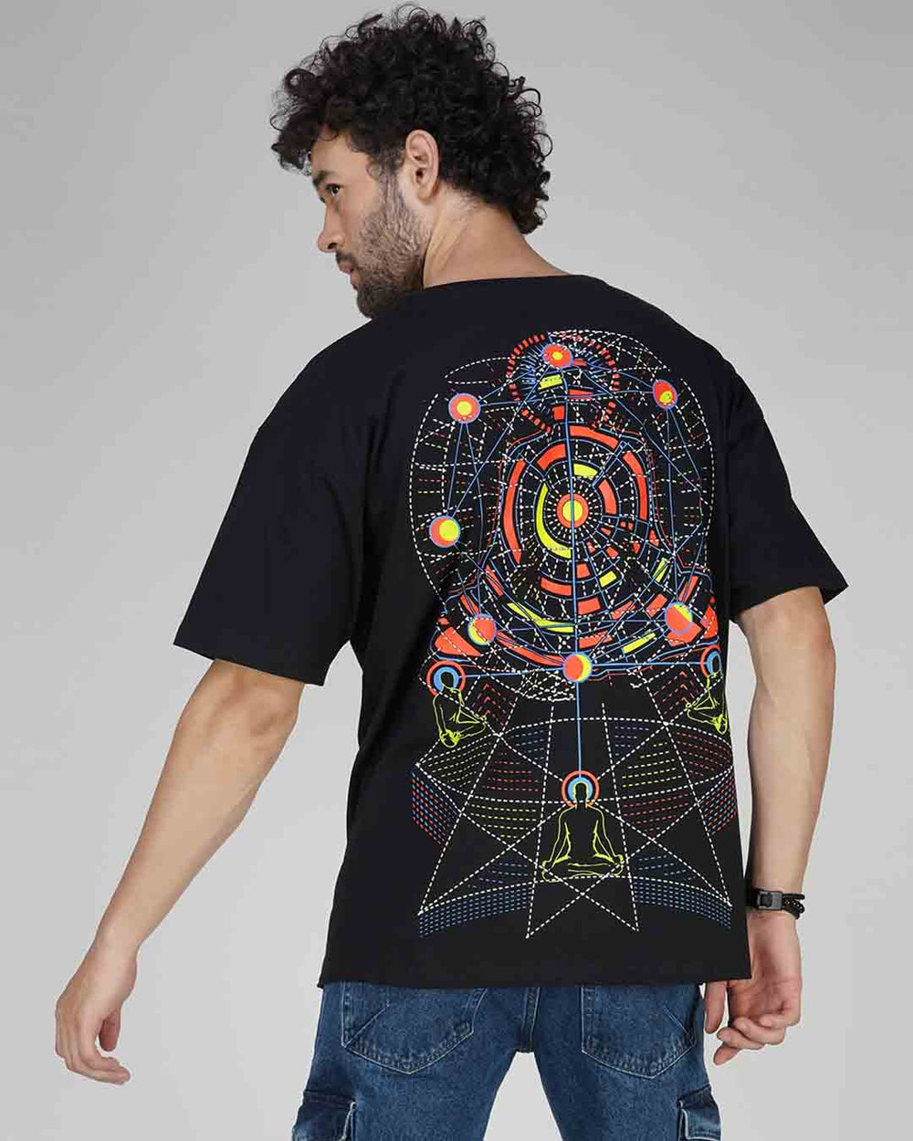 Lunar Meditation | UV Light Reactive & Glow In Dark | Oversized T-Shirt