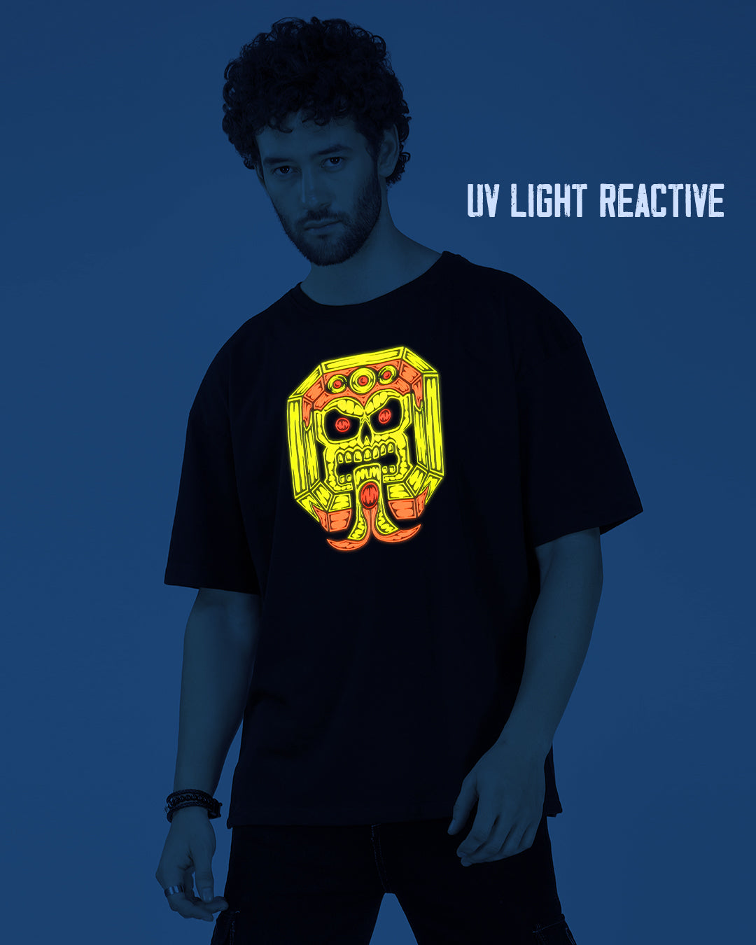 Macabra Queen | UV Light Reactive & Glow In Dark | Oversized T-Shirt