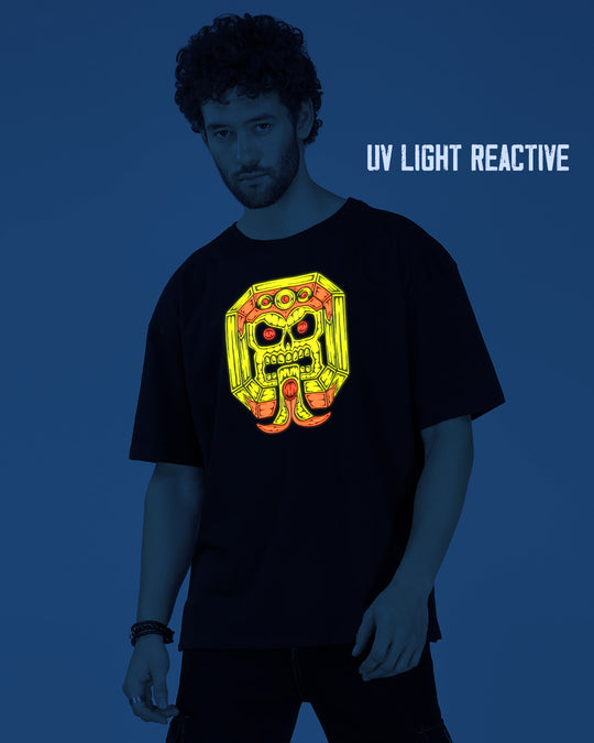 Reine Macabra | Réactif à la lumière UV et phosphorescent | T-shirt surdimensionné