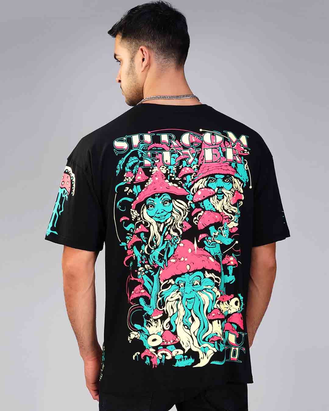 Shroom Fever UV Light Reactive Oversized T-Shirt