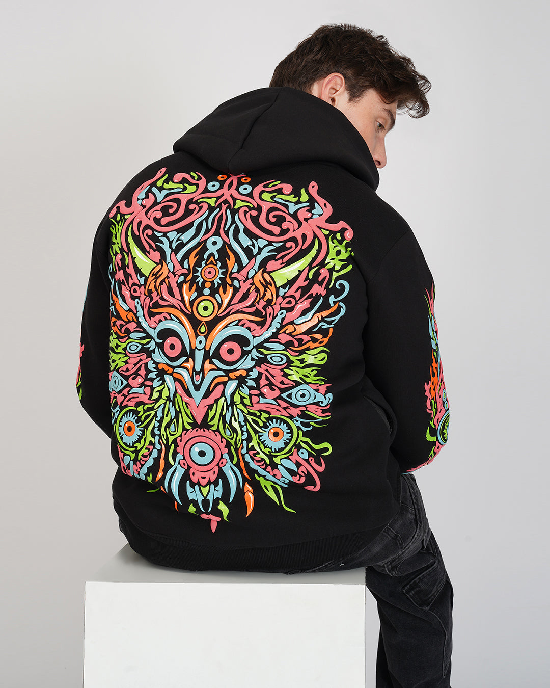 Phantasma 3D puff Printed Plus UV Reactive Cotton zip up