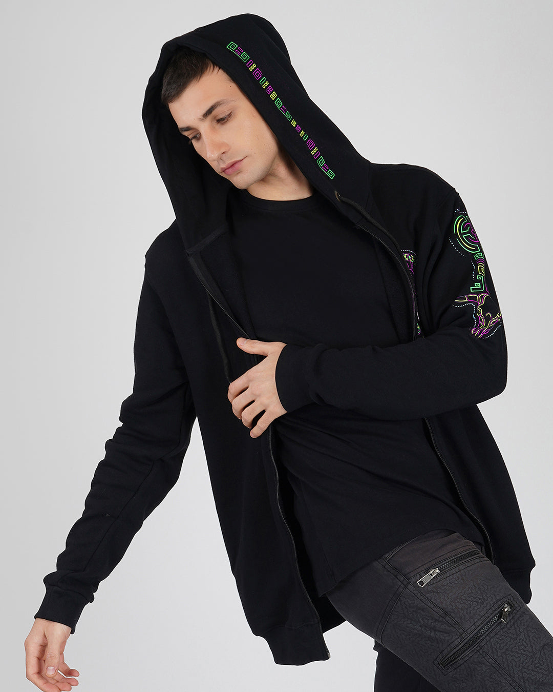 Ayahuasca UV Light Reactive Psychedelic Cotton Hoodie