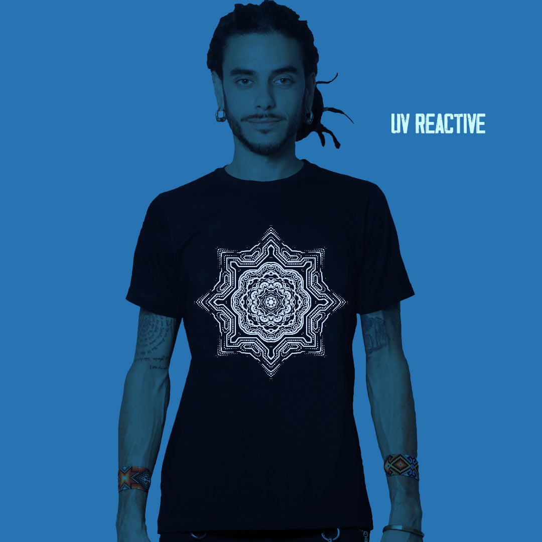 Shaman Face 0.1 UV Reactive &amp; Glow in the Dark T-shirt