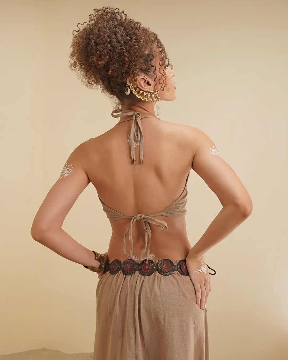 Tao Pay Block Print String Bra Top