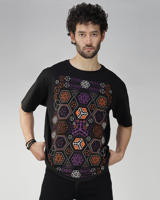 Hexagon | UV Light Reactive & Glow In Dark | Oversized T-Shirt