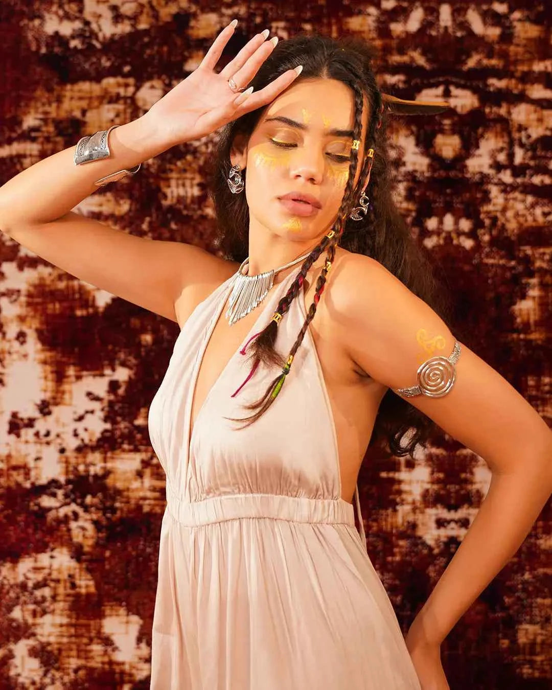 Sand Beige Open Back Jumpsuit
