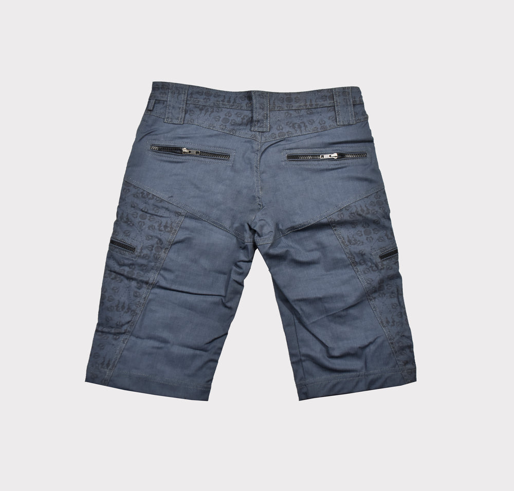 Trishulla Blue Cotton Screen-printed | Flying Shorts Double pocket