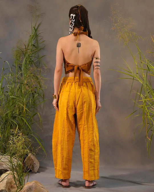 Unisex Jute Cotton Mustard Kattar Trouser
