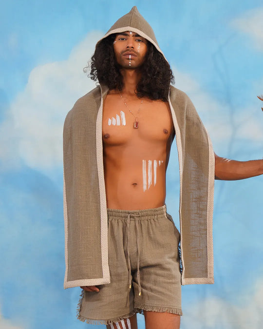 Men Loom Sandstone | Nomad Hooded Head Scarf