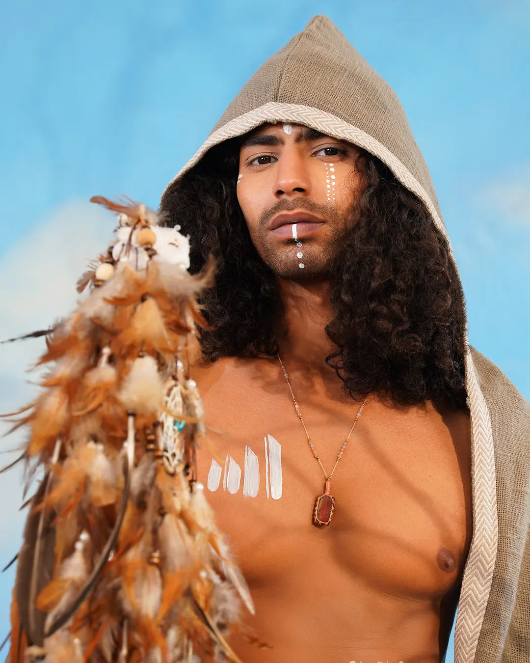 Men Loom Sandstone | Nomad Hooded Head Scarf