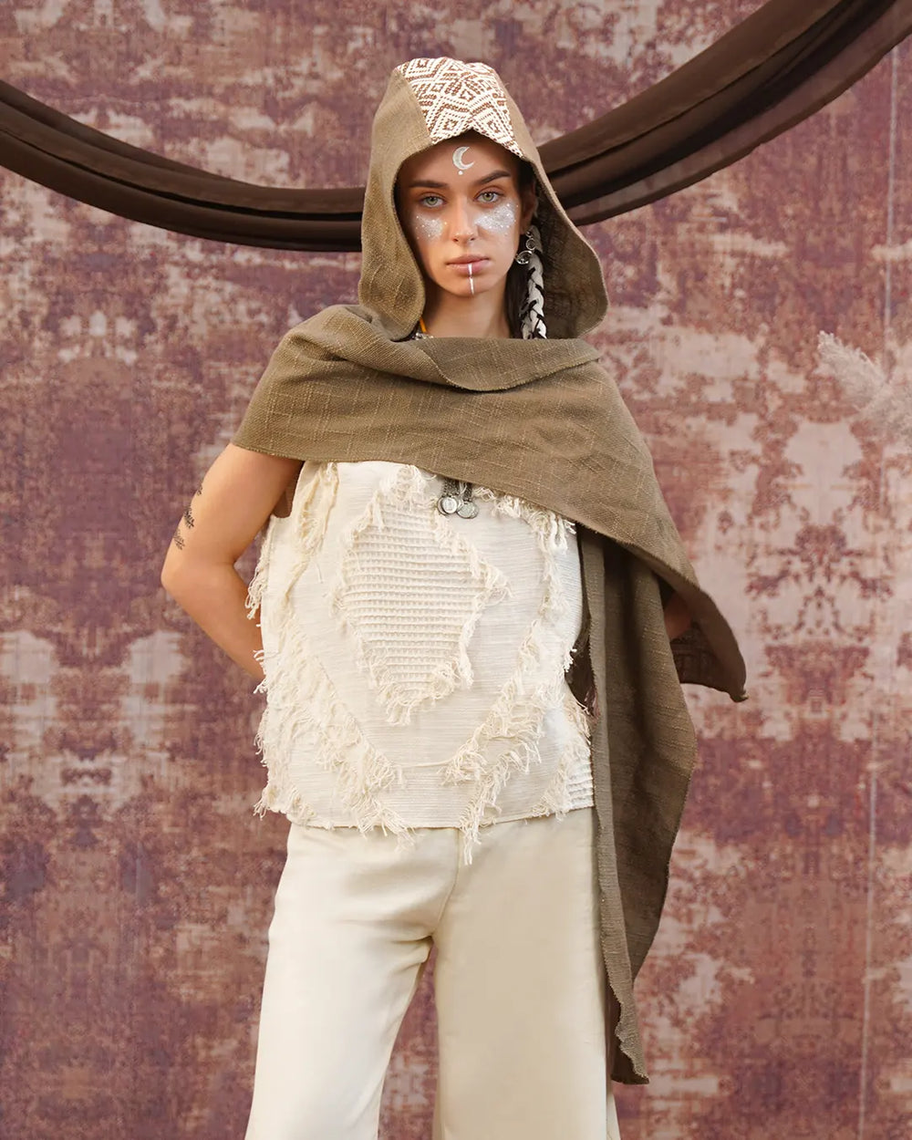Tribal Weave Desert | Nomad Hooded Head Scarf