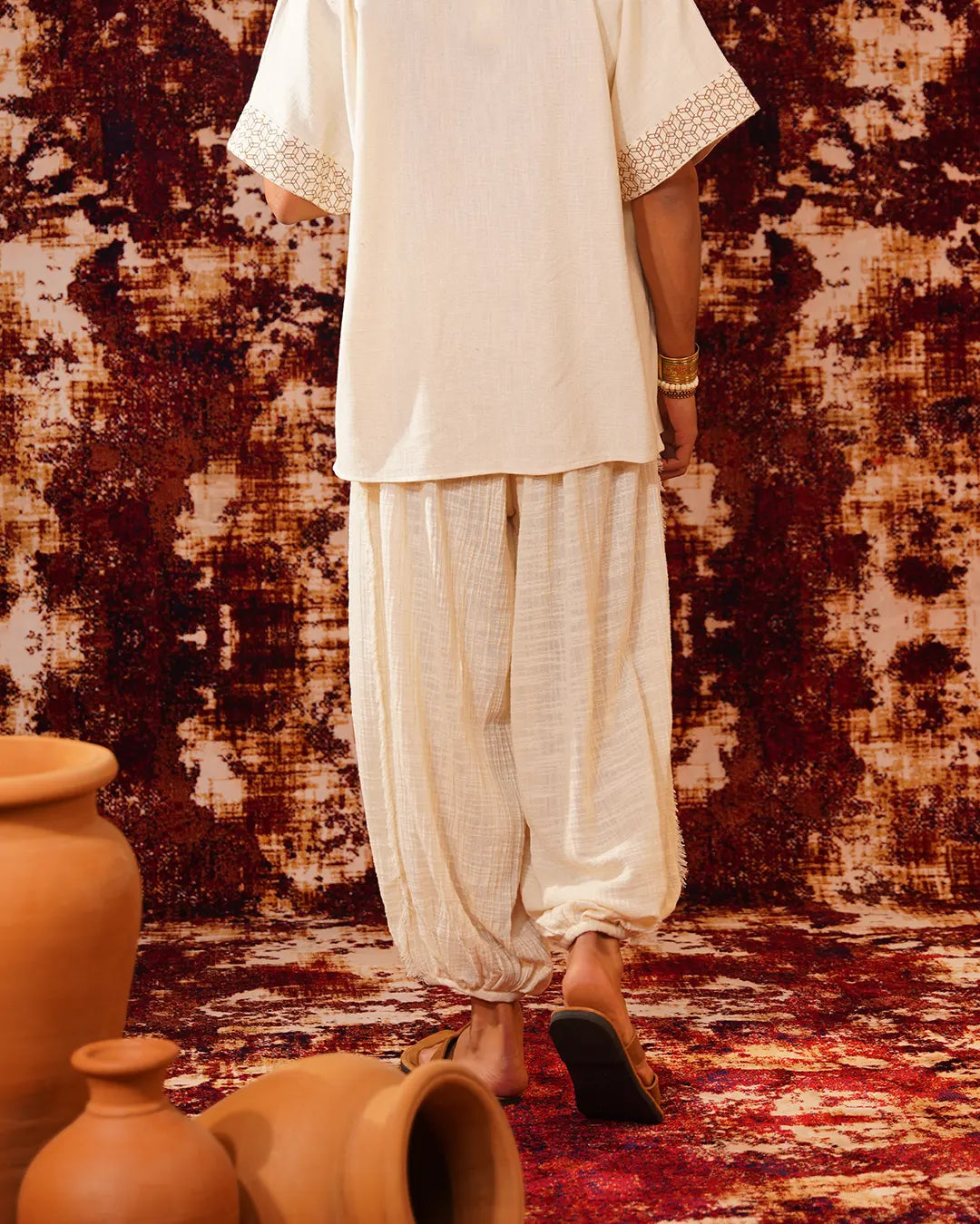 Men Natural Cream Kattar Trouser