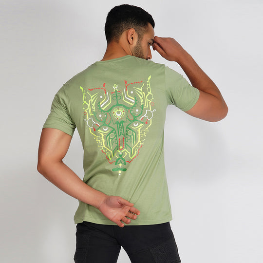 T-shirt Bull Parade Spring Green UV Light Reactive Plus Glow in Dark