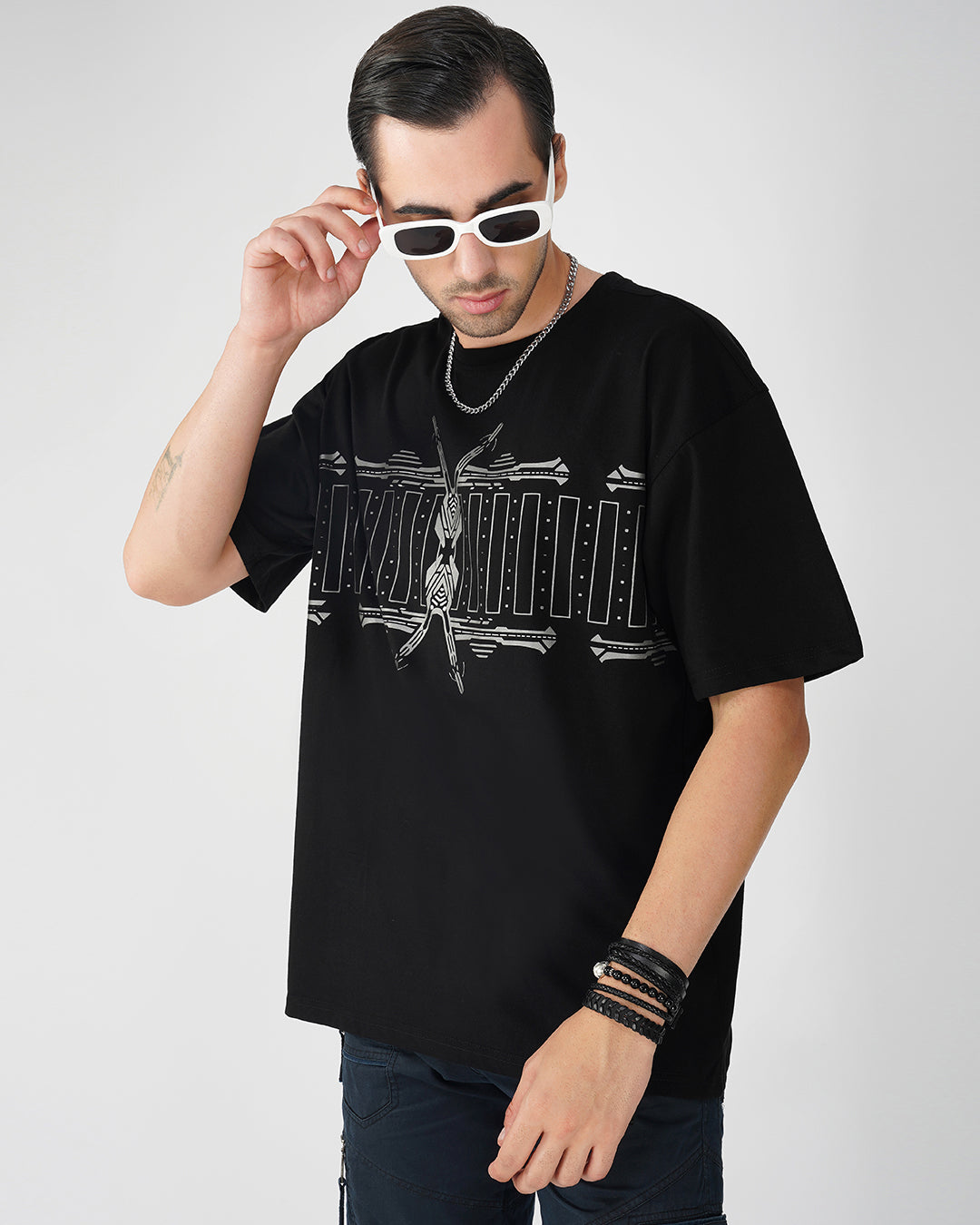 Teknomorph UV Light Reactive Oversized Cotton T-Shirt – Ultra