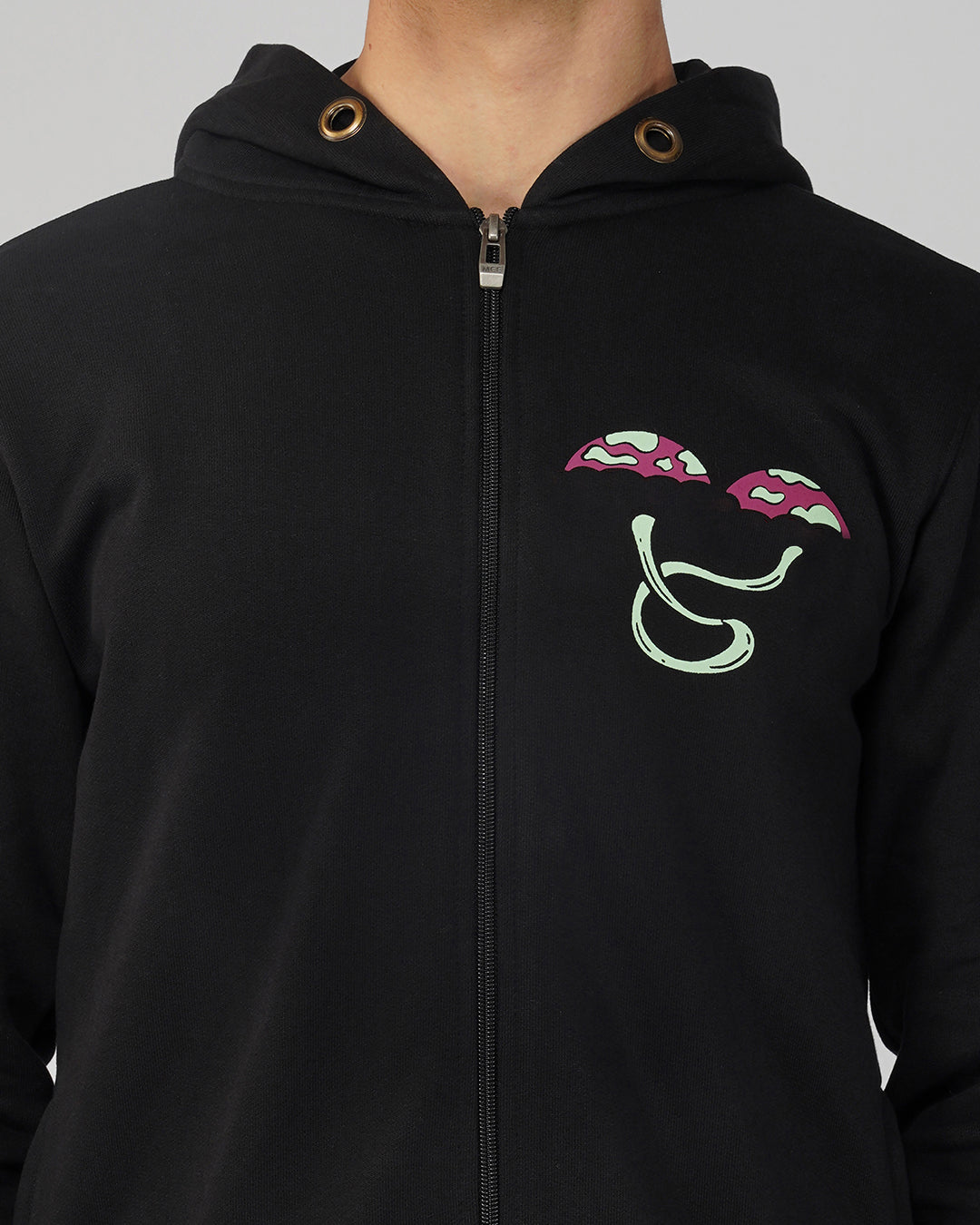 Babaji Trip | zip up Cotton Hoodie UV Light Reactive