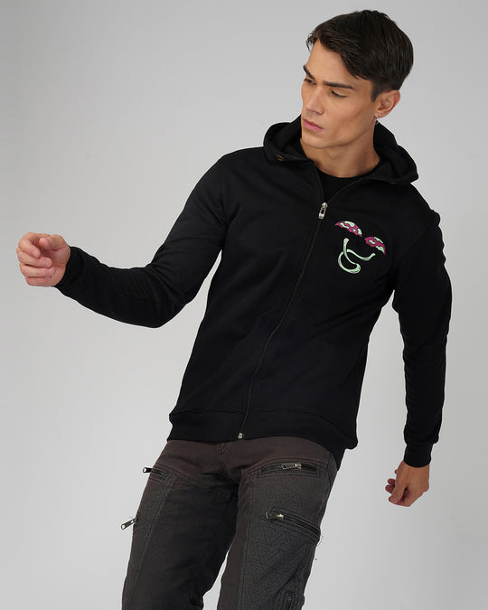 Babaji Trip | zip up Cotton Hoodie UV Light Reactive