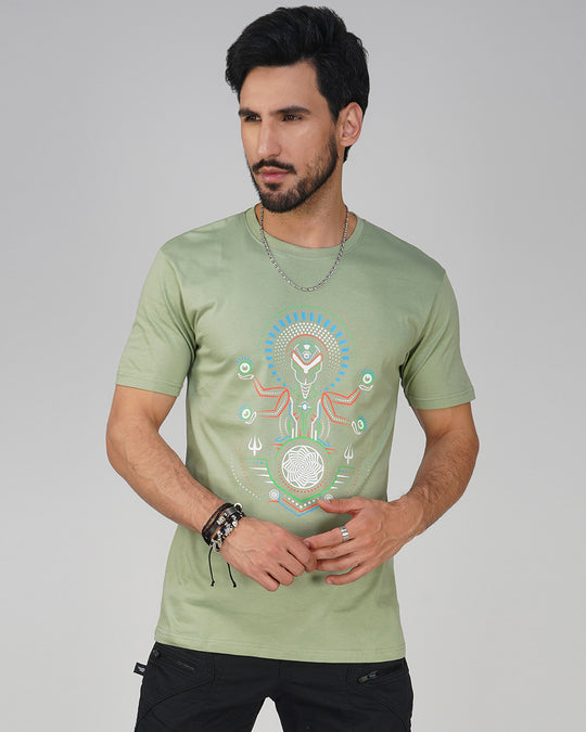 Spiritual Ritual Spring Green UV Light Reactive Plus Glow in Dark T-Shirt