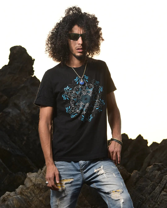 Altering Pattern UV Light Reactive Plus Glow in Dark T-Shirt