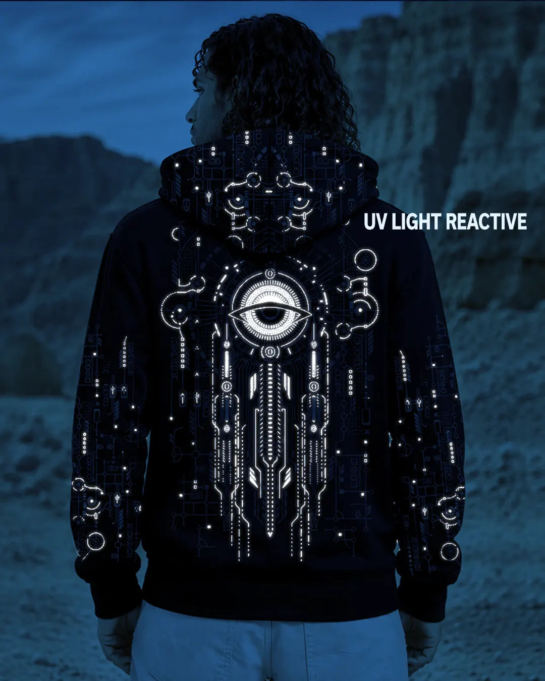 Observatory UV Reactive &amp; Glow in the Dark Hoodie — back view 2