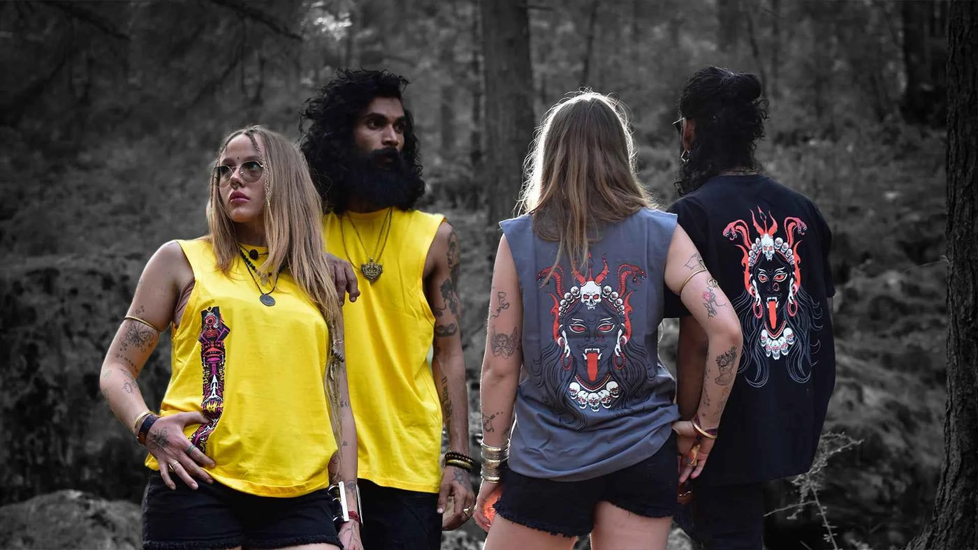 Ultra Tribe UV Reactive Tank Tee – Glow-in-the-Dark Psychedelic Festival Apparel