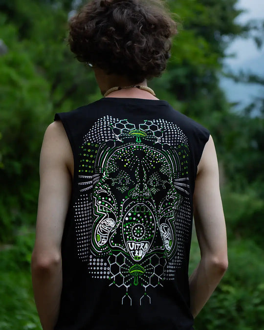 Cryptic Sintax UV Light Reactive Plus Glow in Dark Cotton Tank Tees