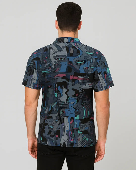 Faces Full Printed Relaxed Fit Shirt